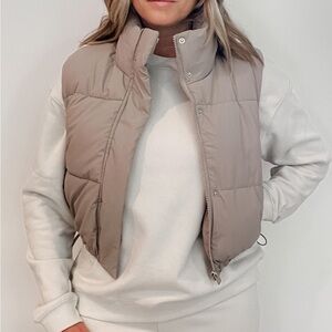 Women's Tan Puffer Vest